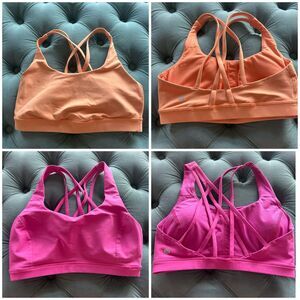 2 lululemon sports bra bundle Pink Orange size 6